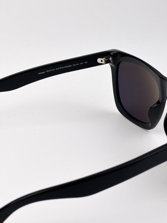 Tom Ford MORGAN FT0513-N 01D Sunglasses 0Shiny Black Square Frame Grey Polarized main image 5